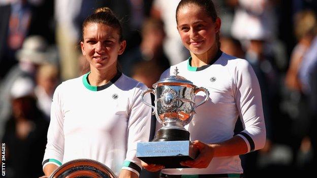 Jelena Ostapenko and Simona Halep