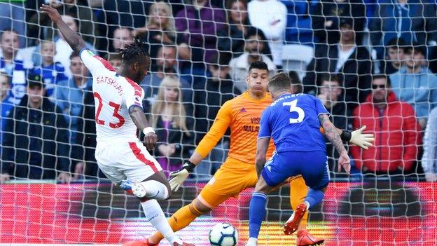 Michy Batshuayi scores for Crystal Palace against Cardiff