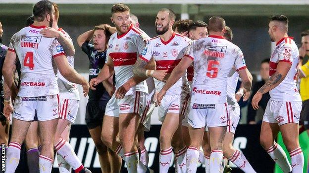 Hull KR celebrate a try