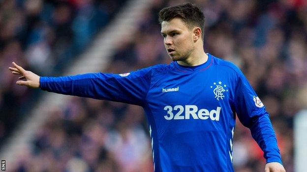 Glenn Middleton celebrates scoring for Rangers