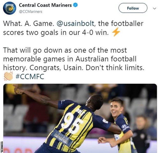 Central Coast Mariners tweet