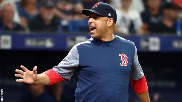 Bostion Red Sox manager Alex Cora