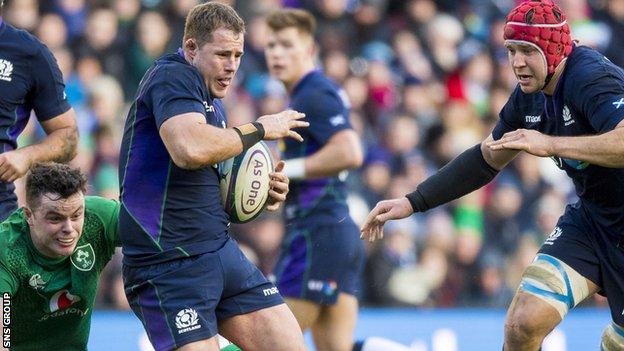 Scotland prop Allan Dell in action against Ireland at Murrayfield