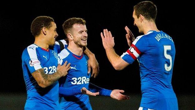 Rangers players celebrating