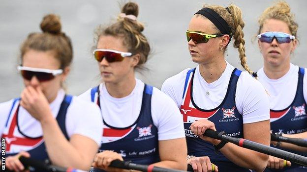 Hannah Scott (second from right) with her GB team-mates Mathilda Hodgkins-Byrne, Charlotte Hodgkins-Byrne and Lucy Glover