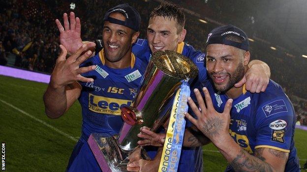 Jamie Jones-Buchanan, Kevin Sinfield and Ryan Bailey