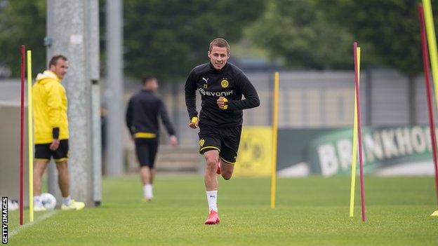 Borussia Dortmund's players are training ahead of a return to action on Saturday.