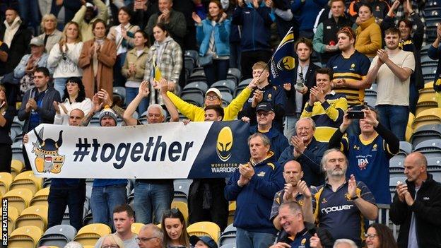 Worcester's supporters remain very much 'together' in their support for the ailing Premiership club