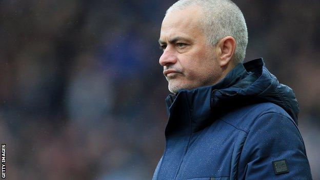 Jose Mourinho watches on from the touchline