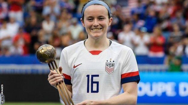 Rose Lavelle with the 2019 World Cup bronze ball