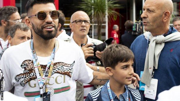 Manchester City striker Sergio Aguero at the Italian Grand Prix