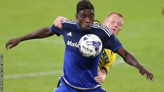 Sammy Ameobi in action for Cardiff City in a pre-season friendly