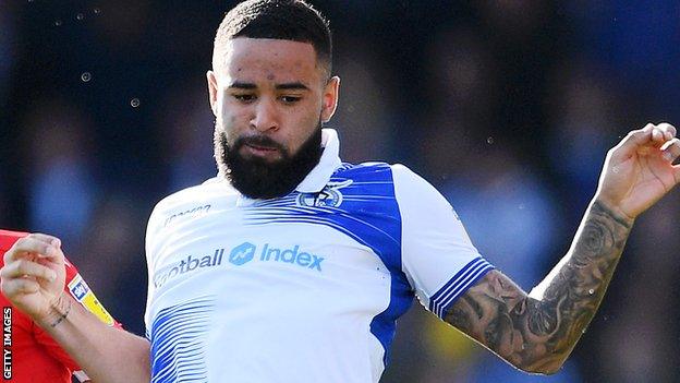 Alex Jakubiak in action for Bristol Rovers