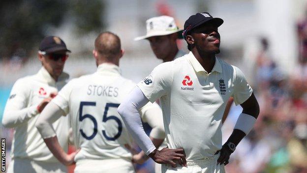 Jofra Archer during the defeat by New Zealand