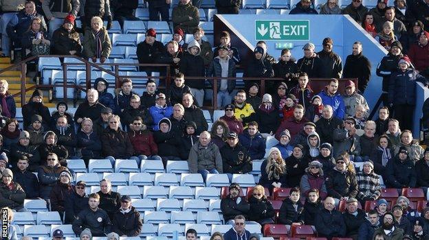 Lots of Aston Villa fans left early during the defeat by Liverpool