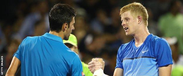 Novak Djokovic and Kyle Edmund