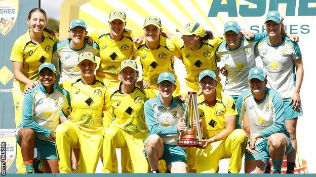 Australia celebrate with trophy