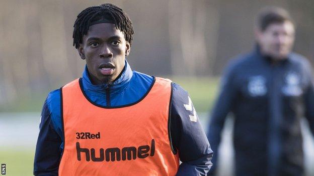 Rangers midfielder Ovie Ejaria during training on Friday