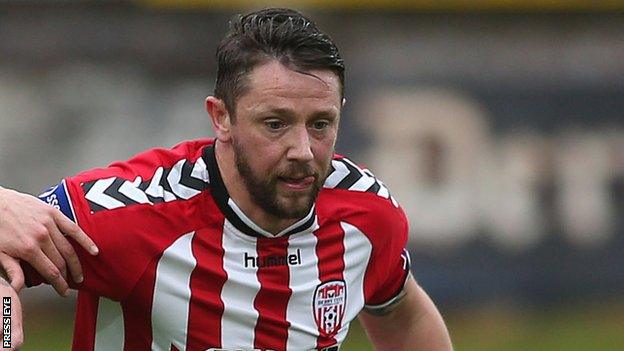 Rory Patterson's 14th goal of the season brought Derry level just before half-time