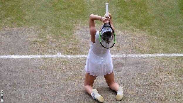 Simona Halep celebrates