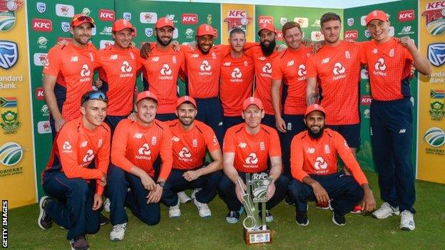 England with the T20 series trophy