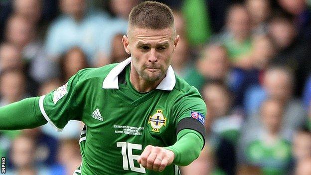 Oliver Norwood in action for Northern Ireland against Bosnia & Herzegovina last September