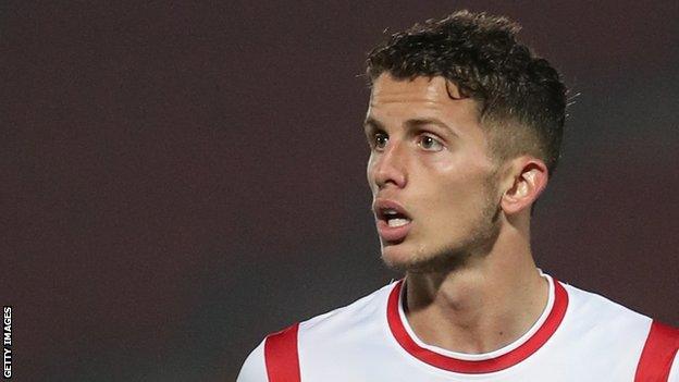 Jordan Houghton plays for Doncaster Rovers against Shrewsbury Town at the Keepmoat