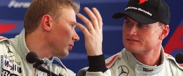 Mika Hakkinen and David Coulthard