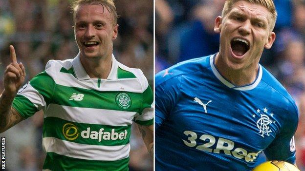 Celtic's Leigh Griffiths and Rangers' Martyn Waghorn