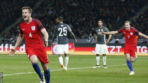 Eric Dier celebrates England's winner