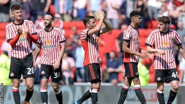 Sunderland players after being relegated