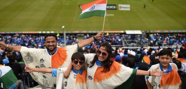 India fans inside the ground at Old Trafford