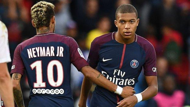 Neymar and Kylian Mbappe