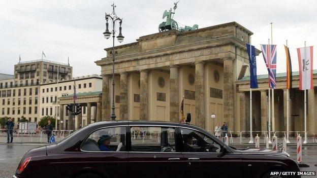 The Queen and Prince Philip arrive in Germany