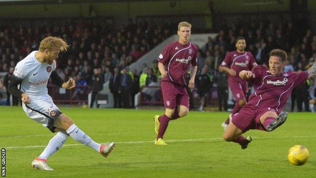 Henri Anier scored Dundee United's first goal of the season - against Arbroath in the League Cup