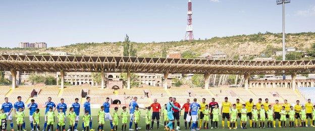 St Johnstone played the first leg in high temperatures in Armenia