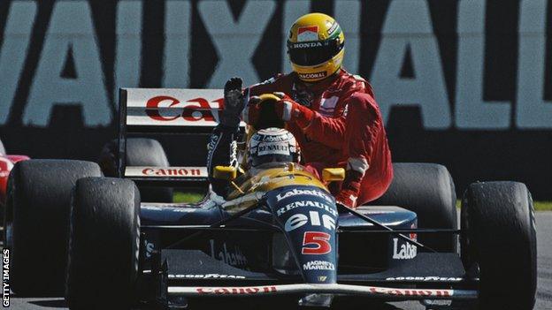 Nigel Mansell and Ayrton Senna