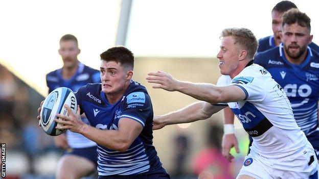 Raffi Quirke (left) filled in at scrum-half for Sale with the talismanic Faf de Klerk on international duty with South Africa