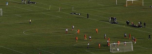 Football matches on Hackney Marshes in East London