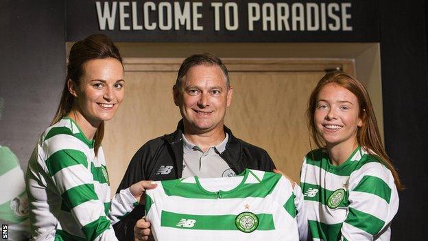 Celtic's Cheryl McCulloch, Eddie Wolecki Black and Colette Cavanagh