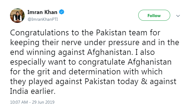 Imran Khan tweet