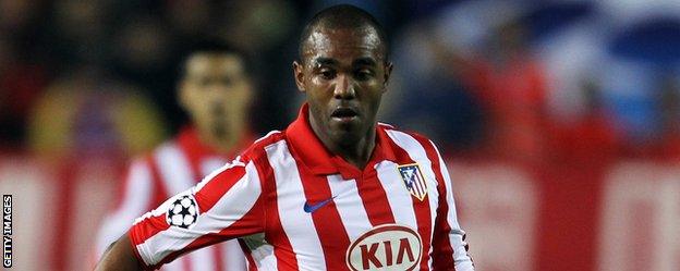 Florent Sinama Pongolle in action for Atletico Madrid