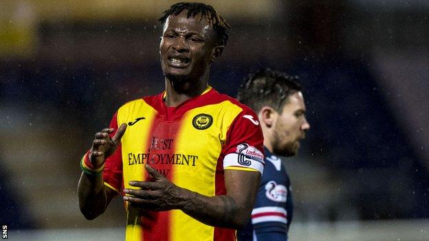 Abdul Osman in action at Partick Thistle