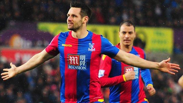 Scott Dann celebrates his goal