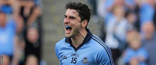 Bernard Brogan celebrates after scoring his 13th-minute goal for Dublin