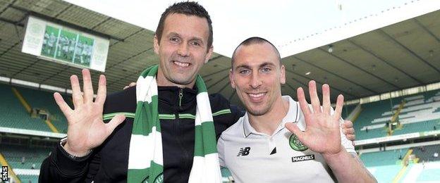 Celtic manager Ronny Deila and Scott Brown