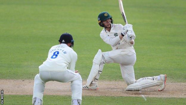 Half-centurion Lyndon James was playing in only his third match for Nottinghamshire