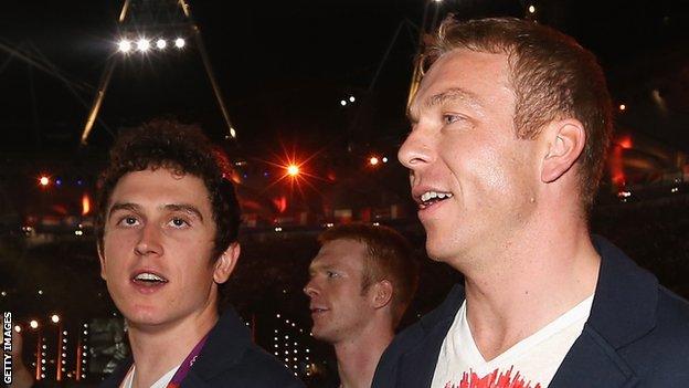 Geraint Thomas and Sir Chris Hoy