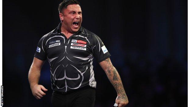 Gerwyn Price celebrates