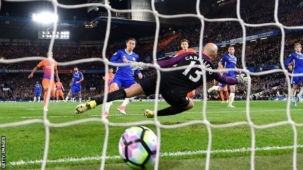 Hazard scored on the rebound from his missed penalty